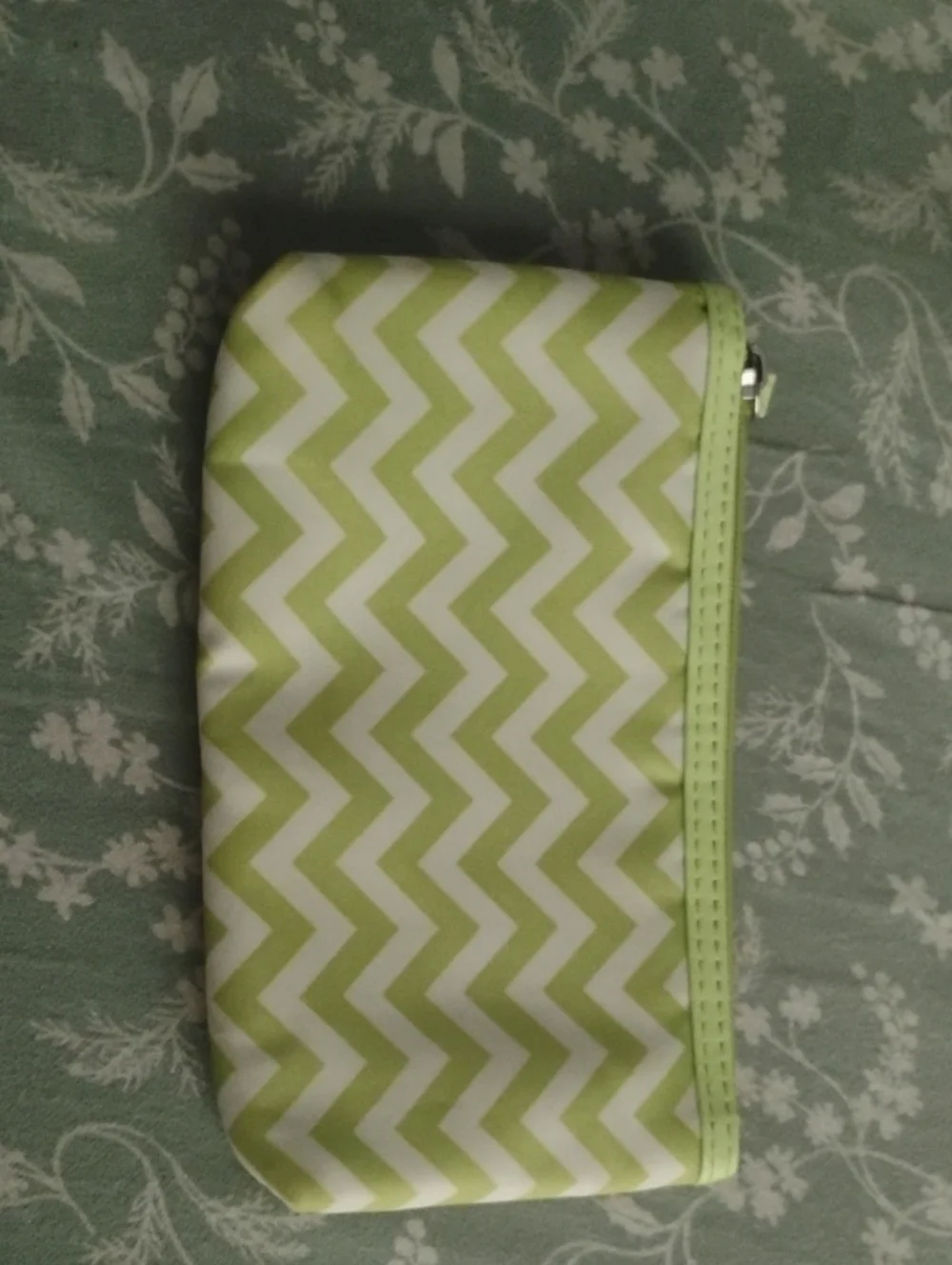 Modella Green Chevron Cosmetic Pouch